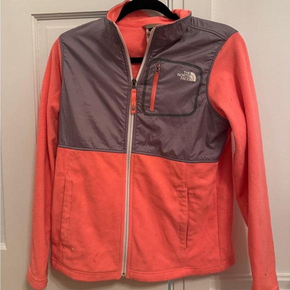 The North Face Fleece Pink & Grey Outerwear Jacket - Picture 1 of 3